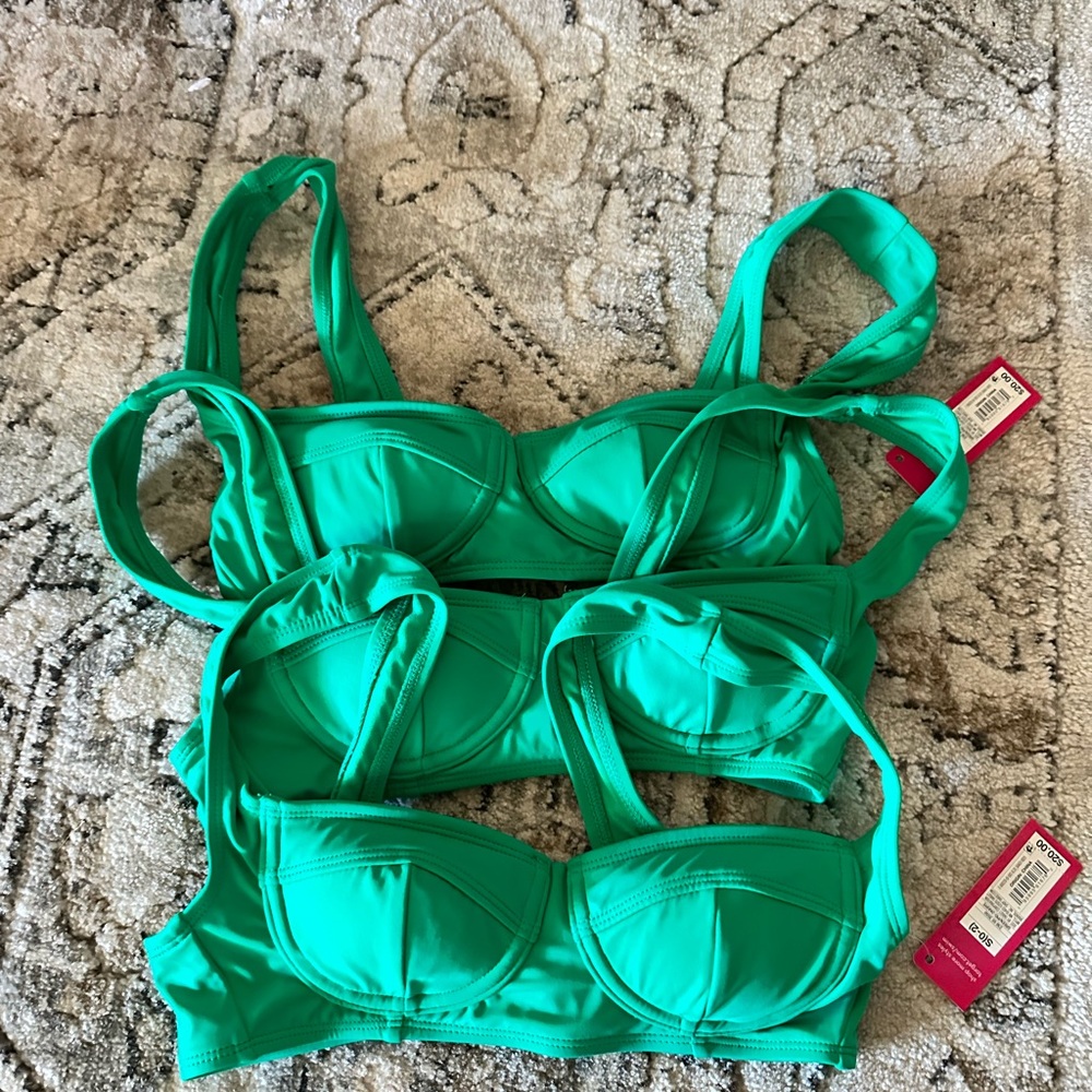 Bathing suit tops.